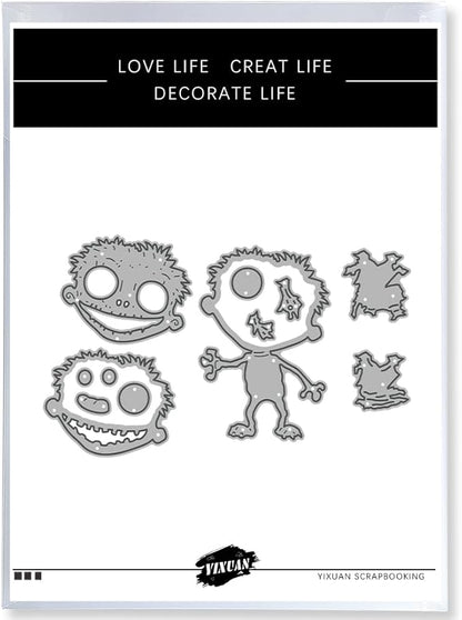 Halloween Clear Silicone stampReusable Stamp with Pumpkins, Skulls, Bats, Santa Claus, and Holiday Designs. Used for Making Cards, scrapbooks, and DIY templates (Halloween Zombies)
