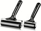2 Pack Brayer Roller，Professional Rubber rolles ，Handle Comfortable ，for Crafting,Printmaking, Ink, Gluing and Stamping Tools （4+2.4inch）Black