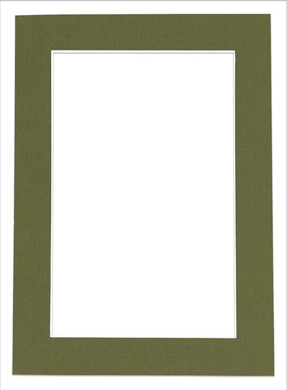 8x10 Mat for 6x8 Photo - Precut Dill Green Picture Matboard for Frames Measuring 8 x 10 Inches - Bevel Cut to Display Art Measuring 6 x 8 Inches - Acid Free ONE MAT with Backing Board & Clear Bag