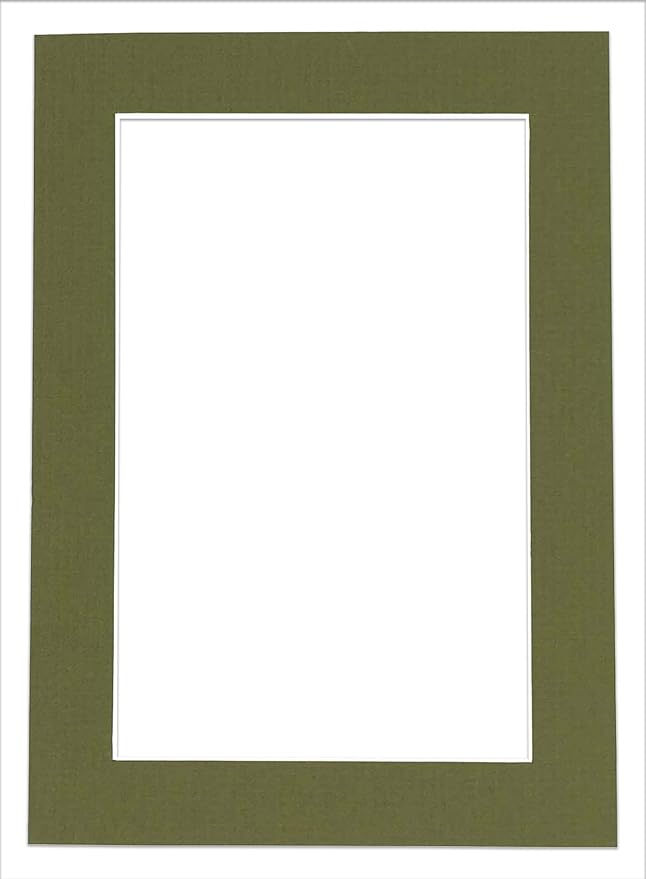 6x8 Mat for 8x10 Frame - Precut Mat Board Acid-Free Dill Green 6x8 Photo Matte Made to Fit a 8x10 Picture Frame, Premium Matboard for Family Photos, Show Kits, Art, Picture Framing, Pack of 1 Mat