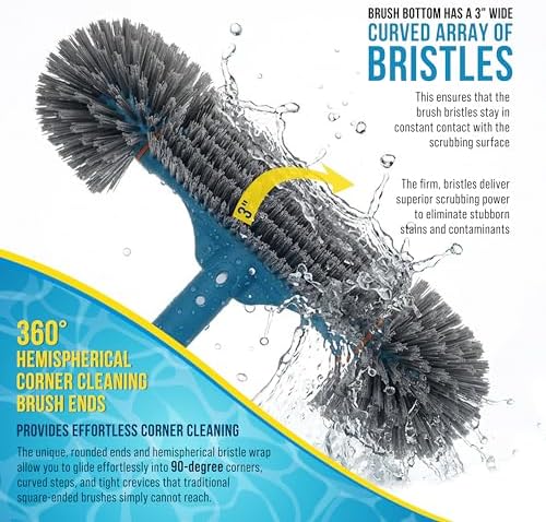 U.S. Pool Supply 15" Pool Brush Head Round Hemispherical Ends Inground Pool - Image 4
