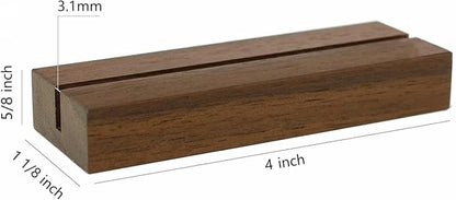 UNIQOOO 20 Pack 4'' Rustic Wood Acrylic Sign Holders | Table Numbers Display Stands | Place Card Holder, Perfect for Retail Shop Wedding Dinner Party Events Decoration