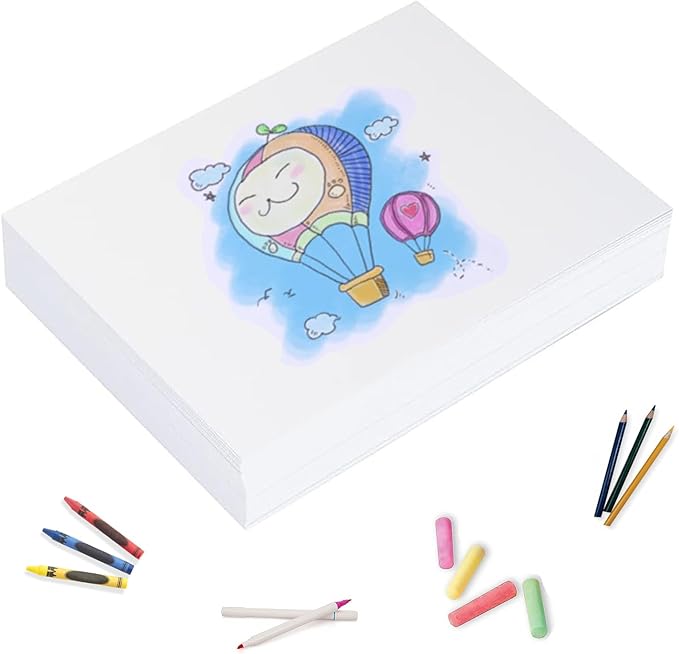 8.5"x11" Sketching Drawing Paper for Kids Toddlers Art Craft Supplies, White Paper for Coloring Doodle 100 Sheets