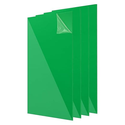 uxcell 4Pcs Acrylic Sheets 12x8 Inch Acrylic Panel 1/8 Inch-3mm Plastic Board for Picture Frames Sign Holders DIY Display Projects Craft, Clear Green