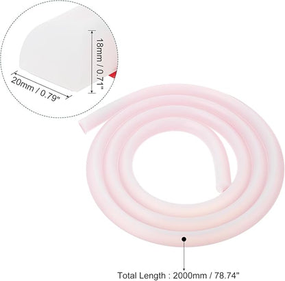 uxcell Flexible Molding Trim, 79 Inch Flexible Quarter Round Molding Silicone Peel and Stick Trim Self Adhesive Shower Water Barrier for Corner Decor Bathroom Kitchen, Transparent