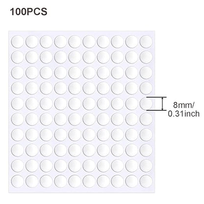 1000 Pcs False Tip Double Sided Adhesive Dots, 8mm/0.31" Pre-Cut Removable Round Putty, Waterproof Tapes No Trace Sticky Putty for Nail Art Holder and Festival Decoration