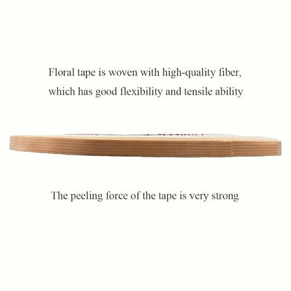 HAHIYO Light Brown 0.25Inch Wide Floral Tape, Waterproof Florist Tape Flower Wrap Adhesive Waterproof Decorative Tape for Bouquet Stem Wrapping Flower Arranging Craft, 2Rolls 200Feet/66Yard Total