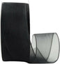 Ribbon Bazaar Sheer Organza Wired Ribbon - 100% Polyester Wire Edged Ribbon for Floral Decor, Table Arrangements, Apparel Embellishment & More - 1-1/2" Black 25yd