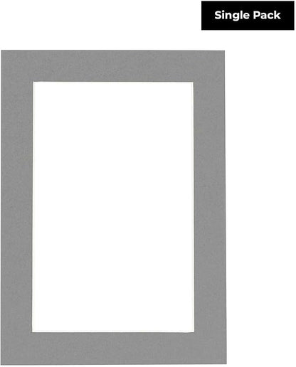 8x10 Mat for 6x8 Photo - Precut Mid Grey Picture Matboard for Frames Measuring 8 x 10 Inches - Bevel Cut Matte to Display Art Measuring 6 x 8 Inches - Acid Free ONE MAT