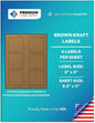 Premium Label Supply Brown Kraft Sticker Square Labels – 3" x 3" – Laser/Inkjet Compatible – (6 per Sheet), 1000 Sheets – 6,000 Total Adhesive Labels