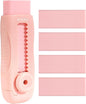 M&G 4+1 Pack Rubber Pink Erasers Sliding Retractable Eraser, Soft Cute Erasers Push Pull Large Pencil Erasers with Plastic Sleeve 4 Refill Eraser for School Students Kids Office Home Supplies