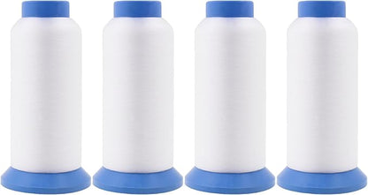 Mandala Crafts 4 Pack of Serger Threads Cones Spools - 0.1mm 22860 Yards Polyester Clear Threads for Sergers Machine and Overlock Quilting Sewing Machine