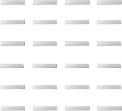 ImpressArt - Premium Metal Stamping Rectangle Blanks for Metal Stamping and Jewelry Making (24 Pack) (1/4" x 1 1/2" Rectangle w/Holes, Aluminum)