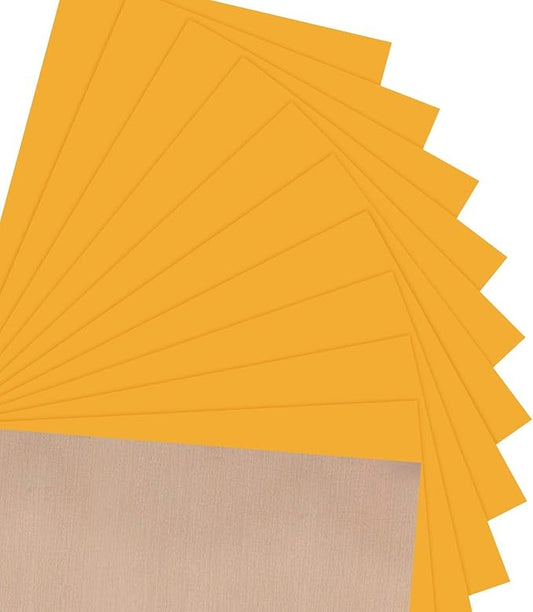 JANDJPACKAGING Heat Transfer Vinyl HTV for T-Shirts 12" x10” - Easy to Weed Iron on Vinyl Compatible with Cricut Cutting Machine & Silhouette Cameo 10Pack Dark Yellow