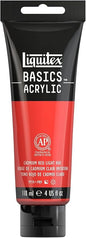 Liquitex BASICS Acrylic Paint, 118ml (4-oz) Tube, Cadmium Red Light Hue
