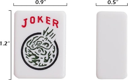 ZGME American Mahjong Set,166 White Tiles with Red Bag and Accessories,4 All-in-One Mahjong Racks with Pushers,Complete Western Mahjong Set