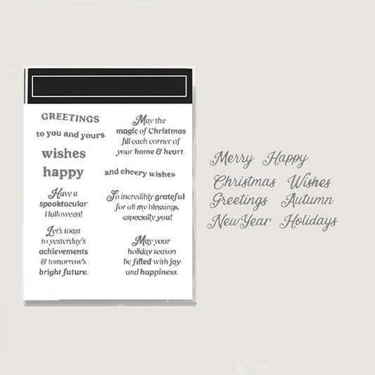 2025-2026 Stamps and Dies for Card Making, Stamps and Dies Set 2025 for Christmas and Halloween, Die Cut DIY Various Festivals Album Scrapbooking Birthdays Greeting Card (M4295)