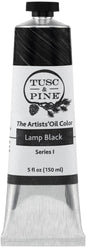 Tusc & Pine Artist Oil Paint - Lamp Black, 150 ml, Non-Yellowing, Rich & Creamy Consistency, Maximum Pigment Load, Small Batch Milled Oil Paints Made in the USA for Professional Artists