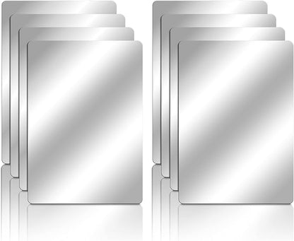 Marsui 100 Pieces Shatter Proof Plastic Mirror Craft 4 x 6 Inch Small Mirror Tiles Bulk with Soft Round Corners Double Sided Protective Film Reflector Sheets Art Craft Supply for Bathroom Home Decor
