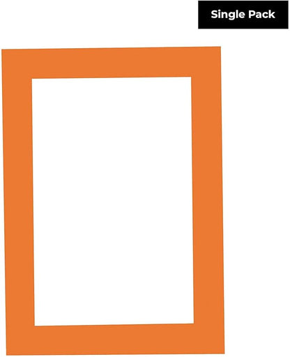 6x8 Mat for 8x10 Frame - Precut Mat Board Acid-Free Orange 6x8 Photo Matte Made to Fit a 8x10 Picture Frame, Premium Matboard for Family Photos, Show Kits, Art, Picture Framing, Pack of 1 Mat