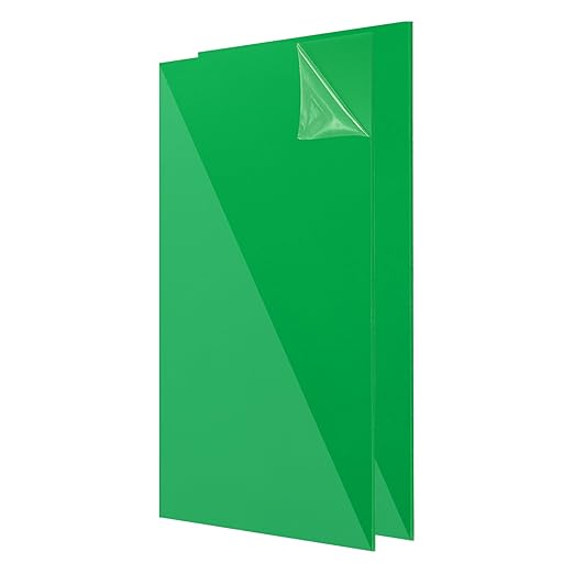 uxcell 2Pcs Acrylic Sheets 12x8 Inch Acrylic Panel 1/8 Inch-3mm Plastic Board for Picture Frames Sign Holders DIY Display Projects Craft, Clear Green