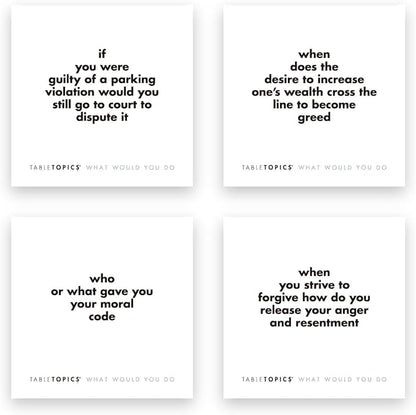 TableTopics What Would You Do Question Card Game - 135 Provocative Conversation Starter Cards for Parties with Adult Friends, Spark Lively Debates about Sticky Situations, Icebreaker Game