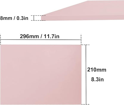 4 Pcs 8.5"x11" Rubber Carving Blocks, A4 Linoleum Blocks, Stamp Carving Blocks for Printmaking, Linocut Artists, Crafts and More,(Pink) by KUKLIPJIM.