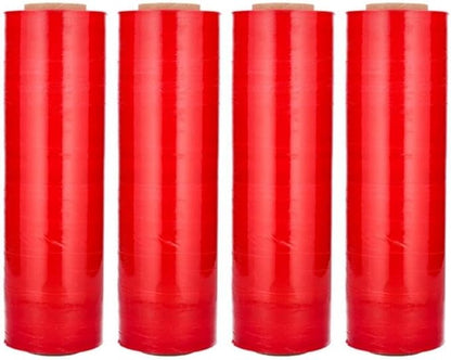 PSBM Red Stretch Wrap, 15 Inch x 1476 Feet, 144 Pack, Tinted Pre-Stretched Shrink Wrap Film for Moving, Packaging, Pallet Wrapping