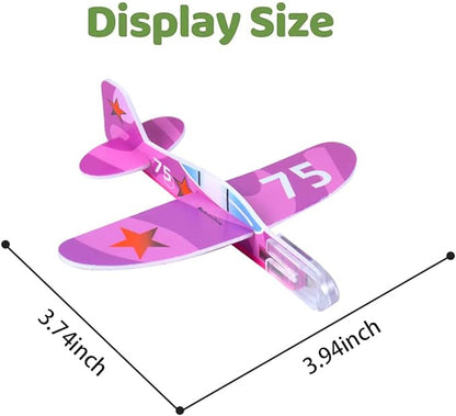 Manmel 50 Pcs Foam Gliders Planes Toys for Kids, Paper Airplane, Party Favors Goodie Bag Stuffers, Outdoor Flying Toys, Bulk for Classroom Prizes Boys and Girls