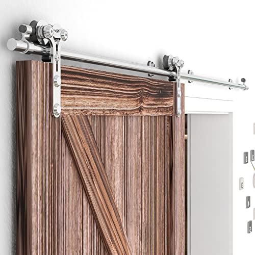 TSMST 6.6FT Sliding Barn Door Hardware Kit, Stainless Steel Heavy Duty Sturdy - Image 3