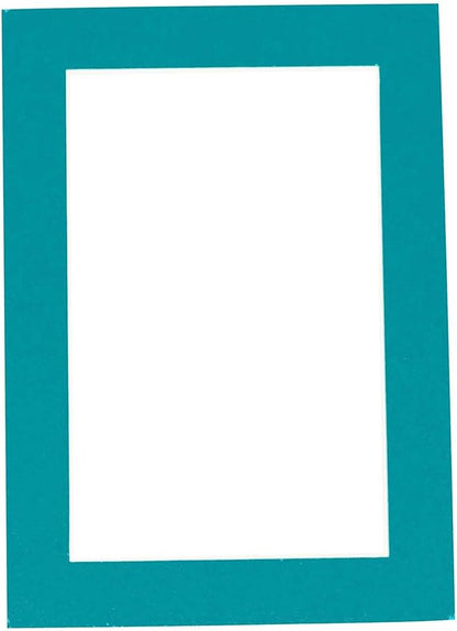 6x8 Mat for 8x10 Frame - Precut Mat Board Acid-Free Show Kit with Backing Board, and Clear Bags Teal Blue 6x8 Photo Matte Made to Fit a 8x10 Picture Frame Matboard for Framing, Pack of 1 Mat