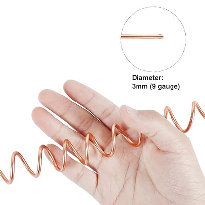 Tenn Well Aluminum Wire, 50 Feet Bendable Craft Wire for Jewelry Making, Plants, Gardening, Sculpting (9 Gauge, Copper Tone)