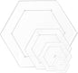4 Pieces Hexagon Quilting Template with 1/4 Inch Seam Allowance, Hexagon Acrylic Quilting Rulers and Templates for Sewing DIY Manual Crafts Including 1 Inch, 2 Inch, 3 Inch, 5 Inch