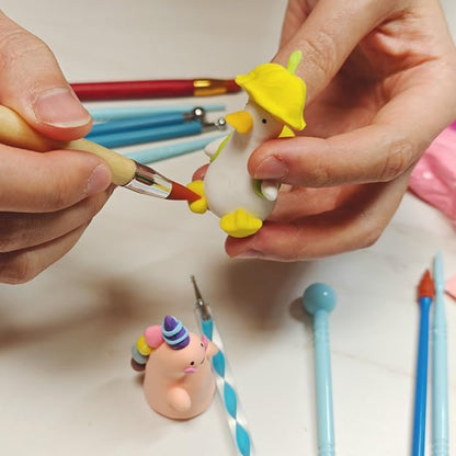 Polymer Clay Tools, Modeling Dotting Tools, Silicone Clay Sculpting Tool, Air Dry Clay Kit for Painting Embossing Scoring Modeling, Nail Art