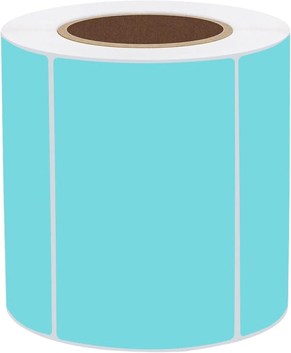 STARLIBOO 3x2 inch Color Direct Thermal Label Stickers for Shipping, Barcode, Address, Compatible with Rollo Label Printer & Zebra Desktop Printers (Lake Blue)