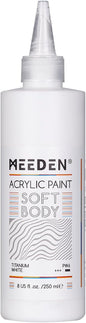 MEEDEN Titanium White Acrylic Paint: Matte Finish 250ml/8.45oz Soft Body Bulk Acrylic Colors in Squeeze Bottle - Fluid Flow Art Paints for Adults Artists Canvas Art Painting