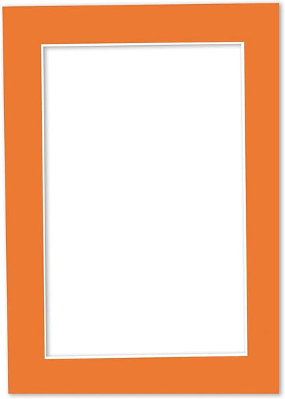 6x8 Mat for 8x10 Frame - Precut Mat Board Acid-Free Orange 6x8 Photo Matte Made to Fit a 8x10 Picture Frame, Premium Matboard for Family Photos, Show Kits, Art, Picture Framing, Pack of 1 Mat