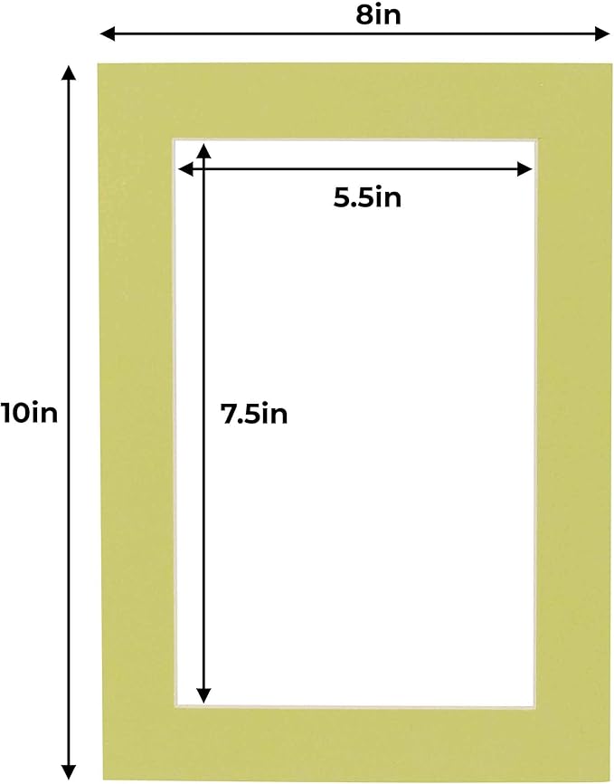 8x10 Mat for 6x8 Photo - Precut Pistachio Green Picture Matboard for Frames Measuring 8 x 10 Inches - Bevel Cut Matte to Display Art Measuring 6 x 8 Inches - Acid Free ONE MAT
