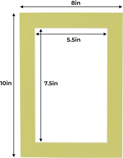 8x10 Mat for 6x8 Photo - Precut Pistachio Green Picture Matboard for Frames Measuring 8 x 10 Inches - Bevel Cut Matte to Display Art Measuring 6 x 8 Inches - Acid Free ONE MAT