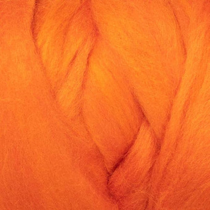Colored Natural Wool roving Chunky Thick 1 lb. Best Wool for Needle Felting, Wet Felting, handcrafts and Spinning Yarn. (Orange, 1 lb)