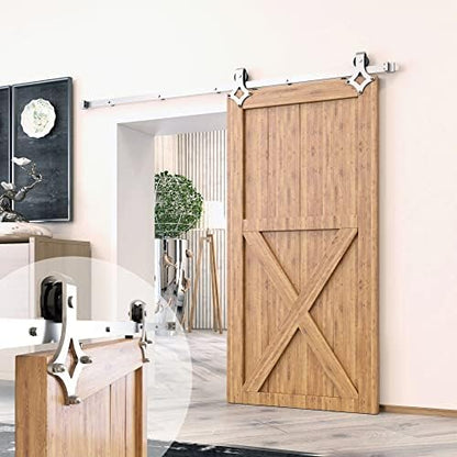Homacer Brushed Nickel Non-Bypass Sliding Barn Door Hardware Kit, by HOMACER