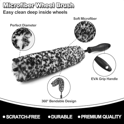 12Pcs Wheel Brush Kit for Cleaning Wheel and Tire, Wheel and Rim Brush - Image 3