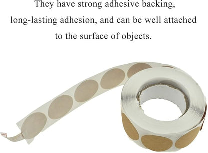 HAHIYO 1-Inch 500Pcs Natural Brown Kraft Round Label Roll - Blank Adhesive Sticker to Write On for Jar, Canning, Price Tag, Store Organizing