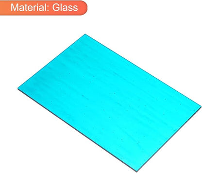 MECCANIXITY 2 Pcs Stained Glass Sheet Mosaic Tile 7.9 Inch x 5.9 Inch Blue Stained Glass Sheets for Crafts DIY Art Project