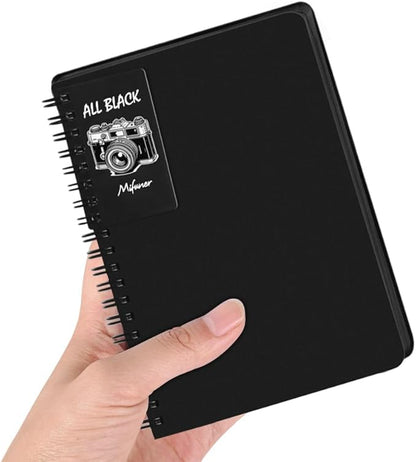 5x7in Black Paper Mixed Media Sketchbook, 110gsm Spiral Bound Art Journal Sketchbook, 70Sheets Acid-Free Travel Pocket Sketch Pad for Drawing, Illustration, Ideal for Most Dry Media