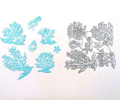 Metal Beach Shell Starfish Conch Coral Cutting Dies, Ocean Life Die Cuts Embossing Stencils Template Mould for Card Scrapbooking and DIY Craft