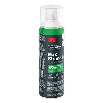 3M Max Strength 90 Contact Adhesive Spray, 12.6 oz (Pack of 6) – Low VOC Heavy Duty Glue with Adjustable Nozzle, Heat & Water Resistant Bond for Metal, Wood, Plastic, Laminate, Concrete
