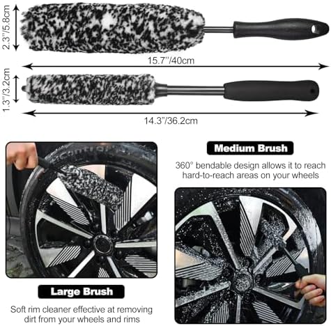 12Pcs Wheel Brush Kit for Cleaning Wheel and Tire, Wheel and Rim Brush - Image 2