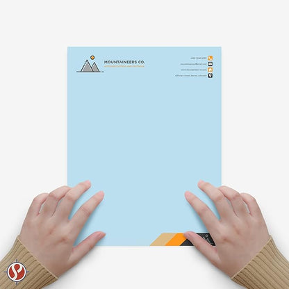 8.5 x 11" Light Blue Color Paper Smooth, for School, Office & Home Supplies, Holiday Crafting, Arts & Crafts | Acid & Lignin Free | Regular 20lb Paper - 100 Sheets