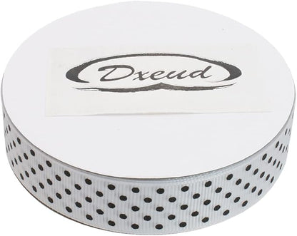 Polka Dot Grosgrain Ribbon 25 Yard Each Roll 100% Polyester (3/4", White)
